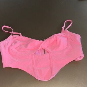 Princess Polly Hot Pink Front-Zip Bralette